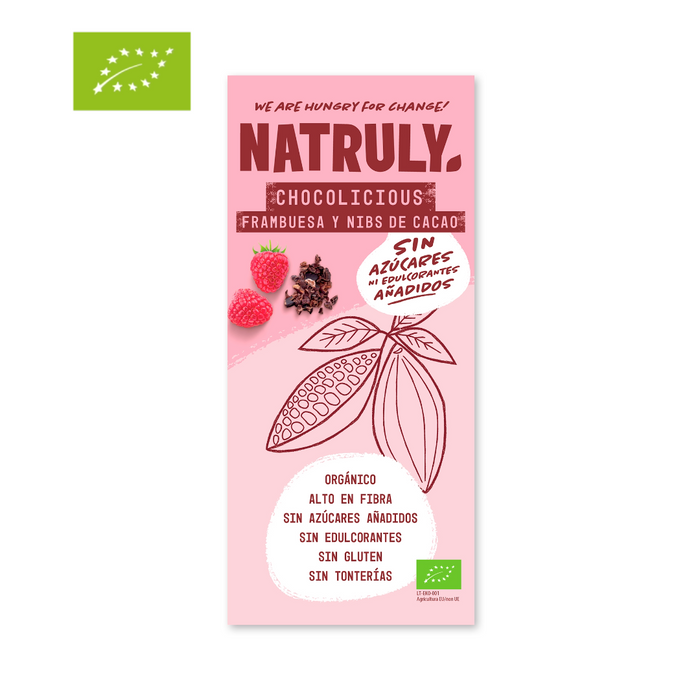 Chocolicious BIO - Raspberry and Cocoa Nibs | 85g